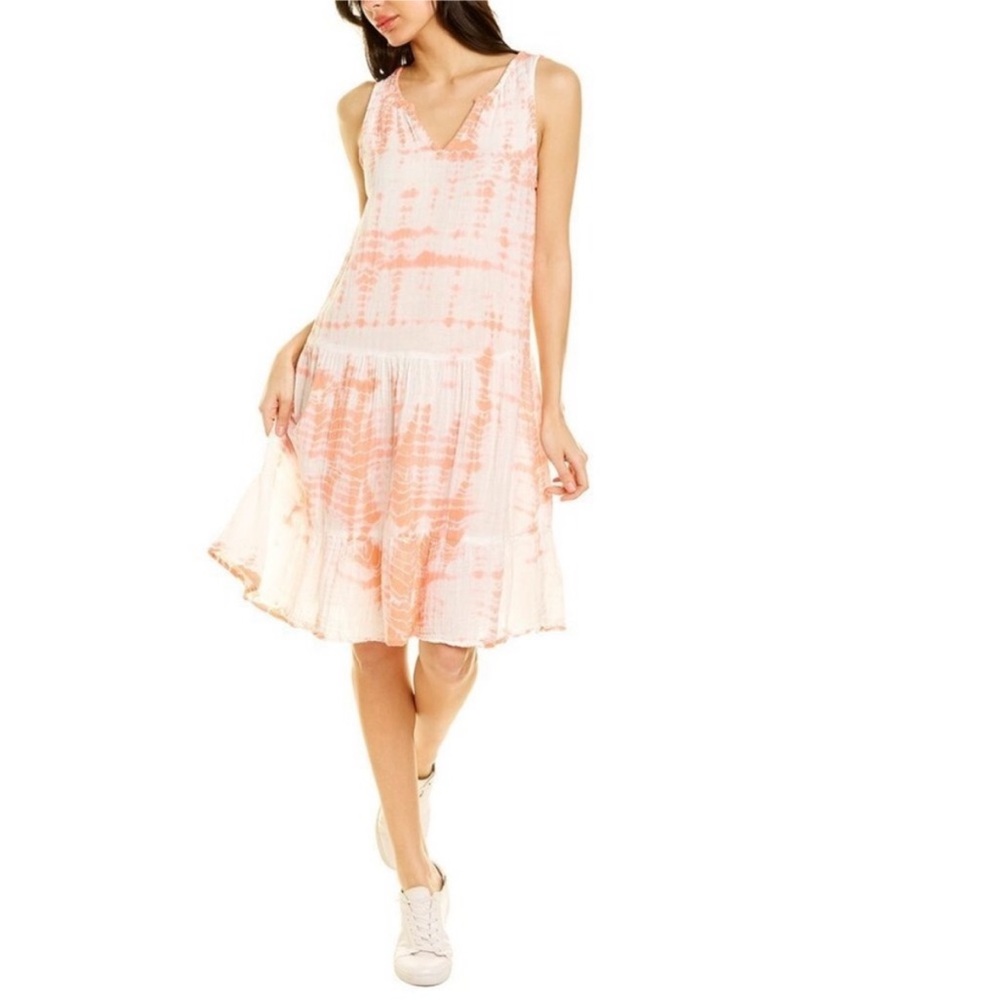 NWT! Michael Stars Scarlett orange tie dye flounce dress S